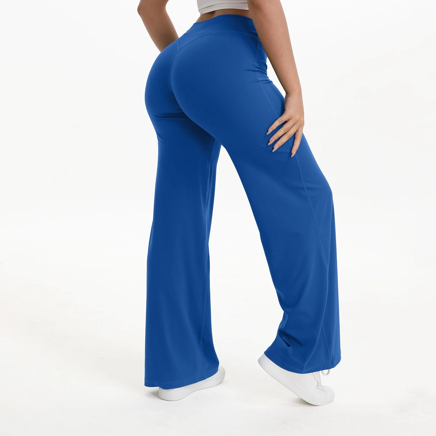 Straight Leg Bottoms Women's Mid Waist Yoga Pants