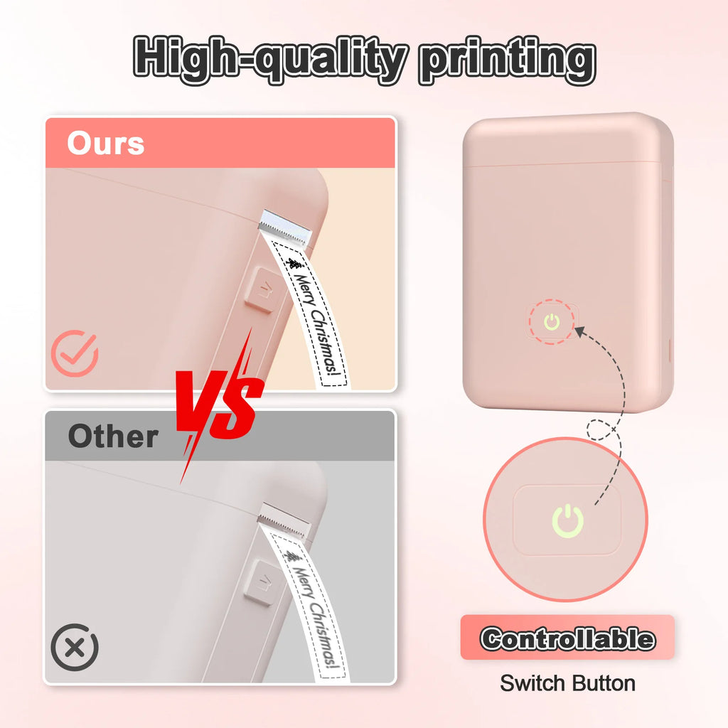 Mini Portable Thermal Label Maker Wireless Bluetooth Stickers Handheld Labeling Machine