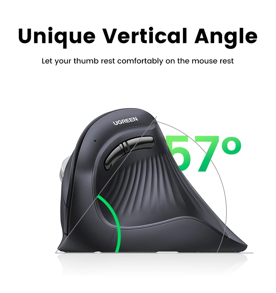 Vertical Mouse Wireless Bluetooth  6 Mute Buttons for MacBook Tablet Laptops Computer PC