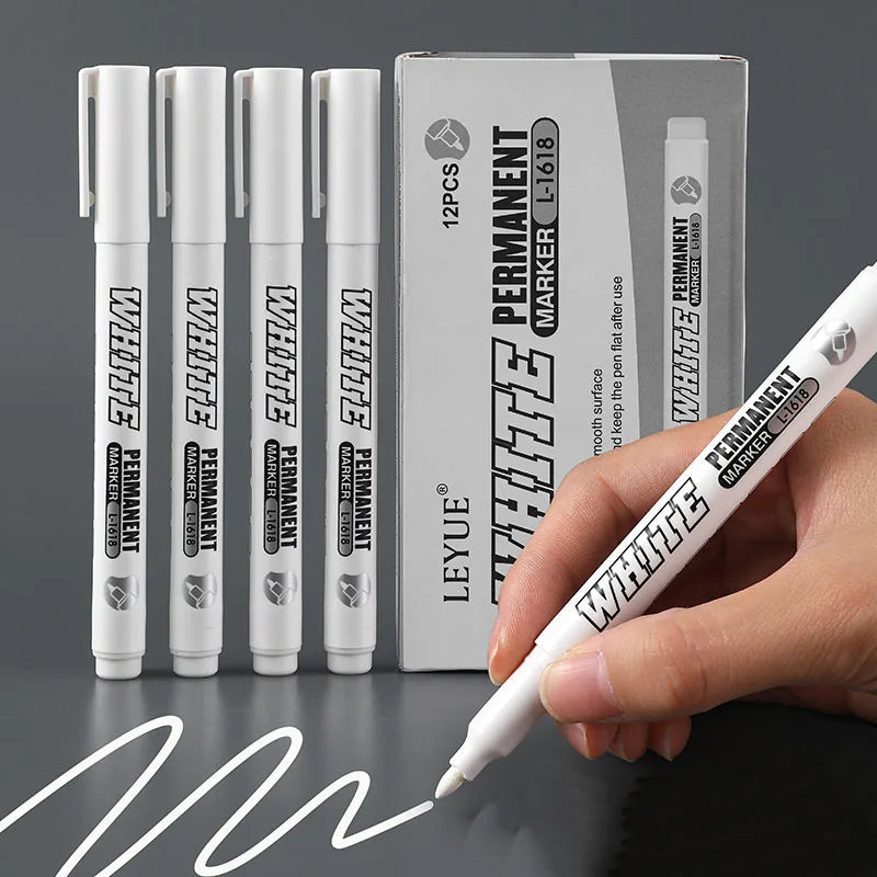 1/2/3PCS Waterproof Metal Marker Permanent White Paint