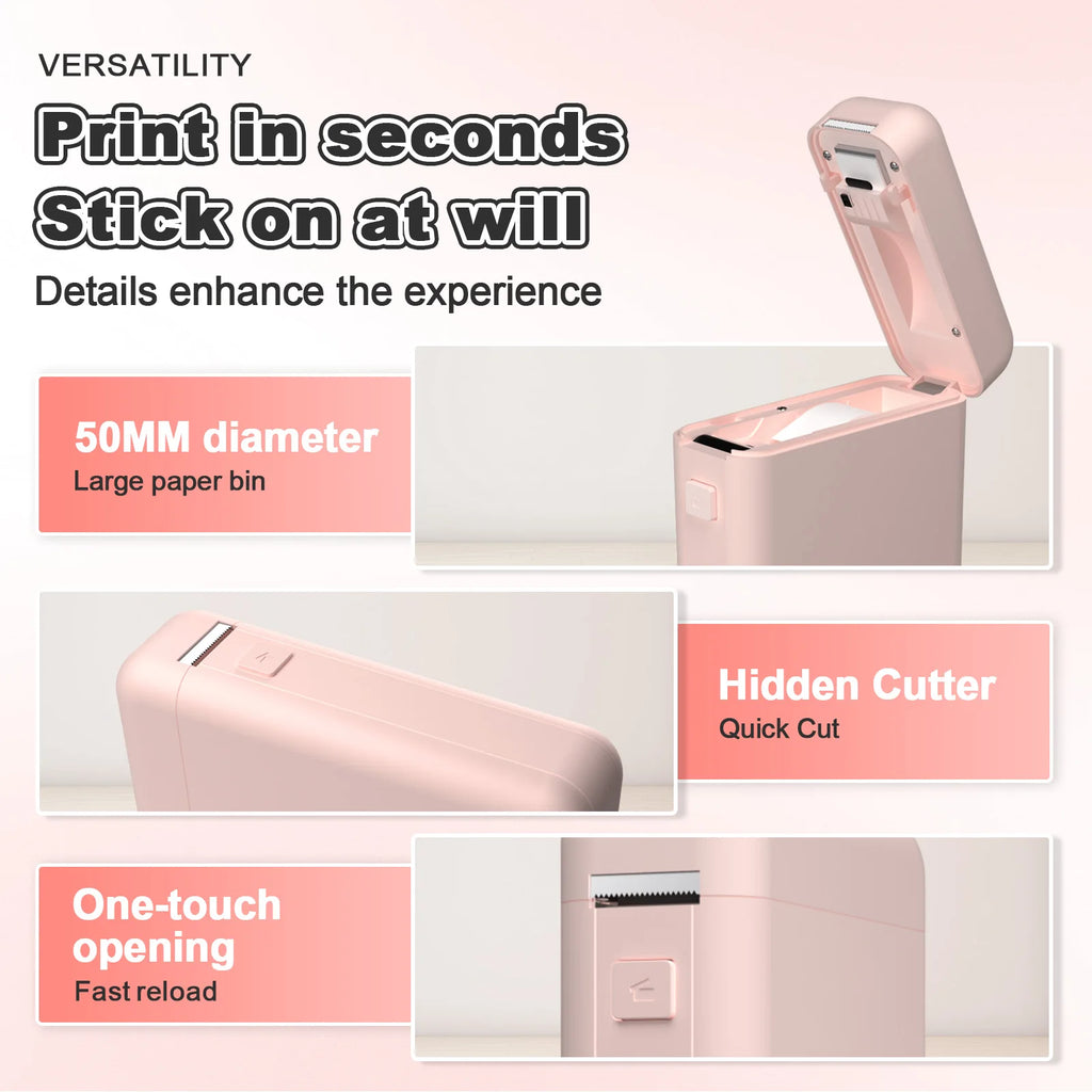 Mini Portable Thermal Label Maker Wireless Bluetooth Stickers Handheld Labeling Machine
