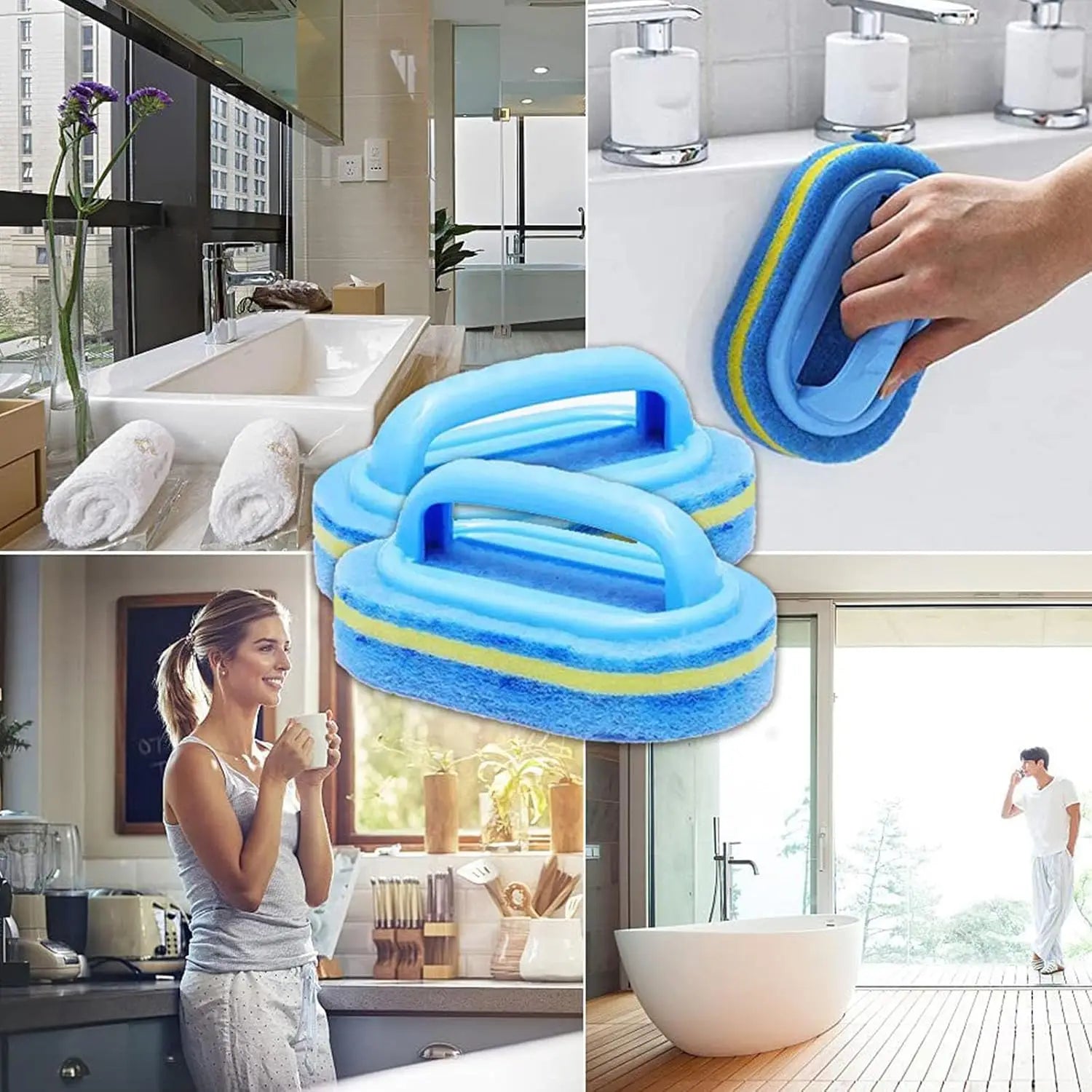 Household Cleaning Brush With Handle Dish Soap Bathroom Kitchen Tub