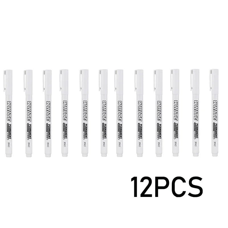 1/2/3PCS Waterproof Metal Marker Permanent White Paint