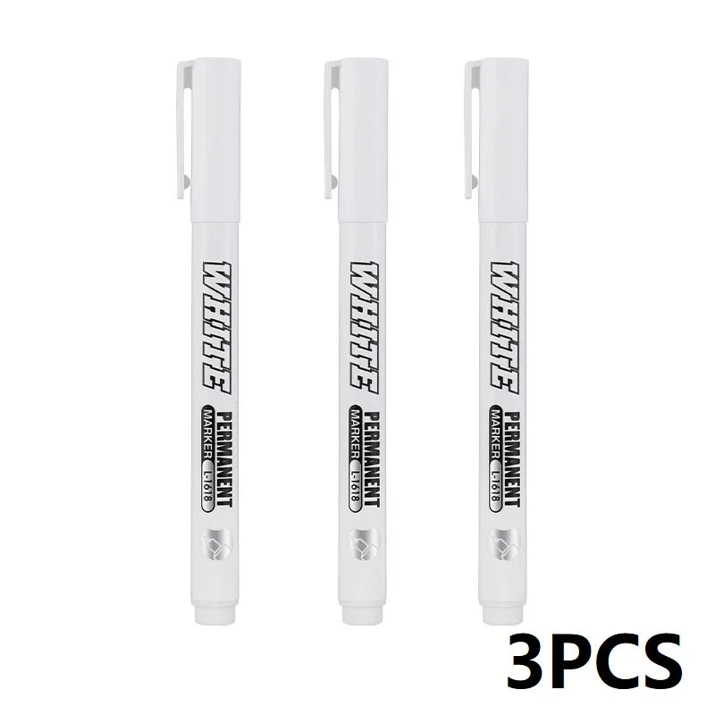 1/2/3PCS Waterproof Metal Marker Permanent White Paint