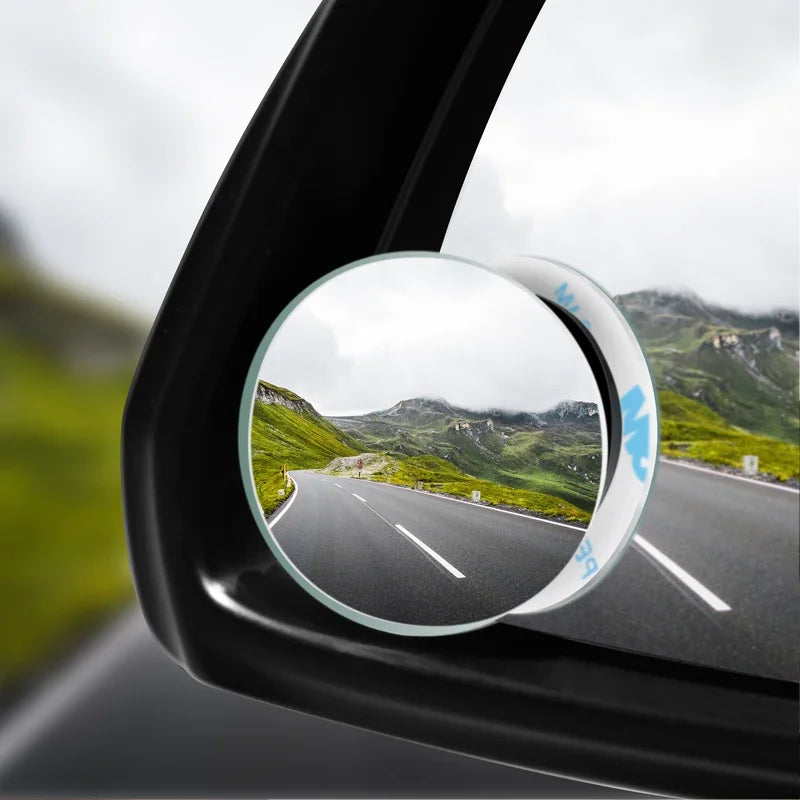 2Pcs Round Frame Convex Blind Spot Mirror Safety Driving