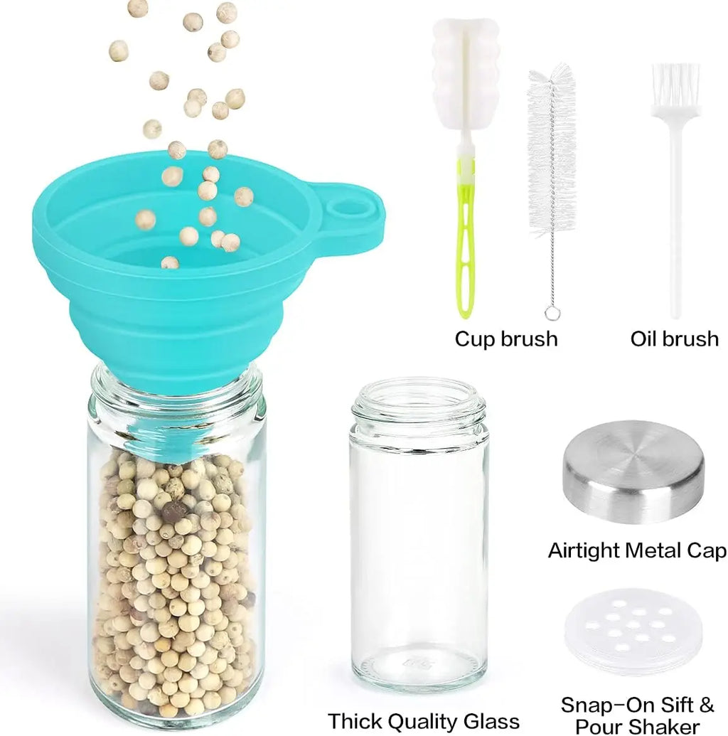 20 Spice Rack Organizer with Jars, 360° Rotating Seasoning Tower for Cabinet Countertop