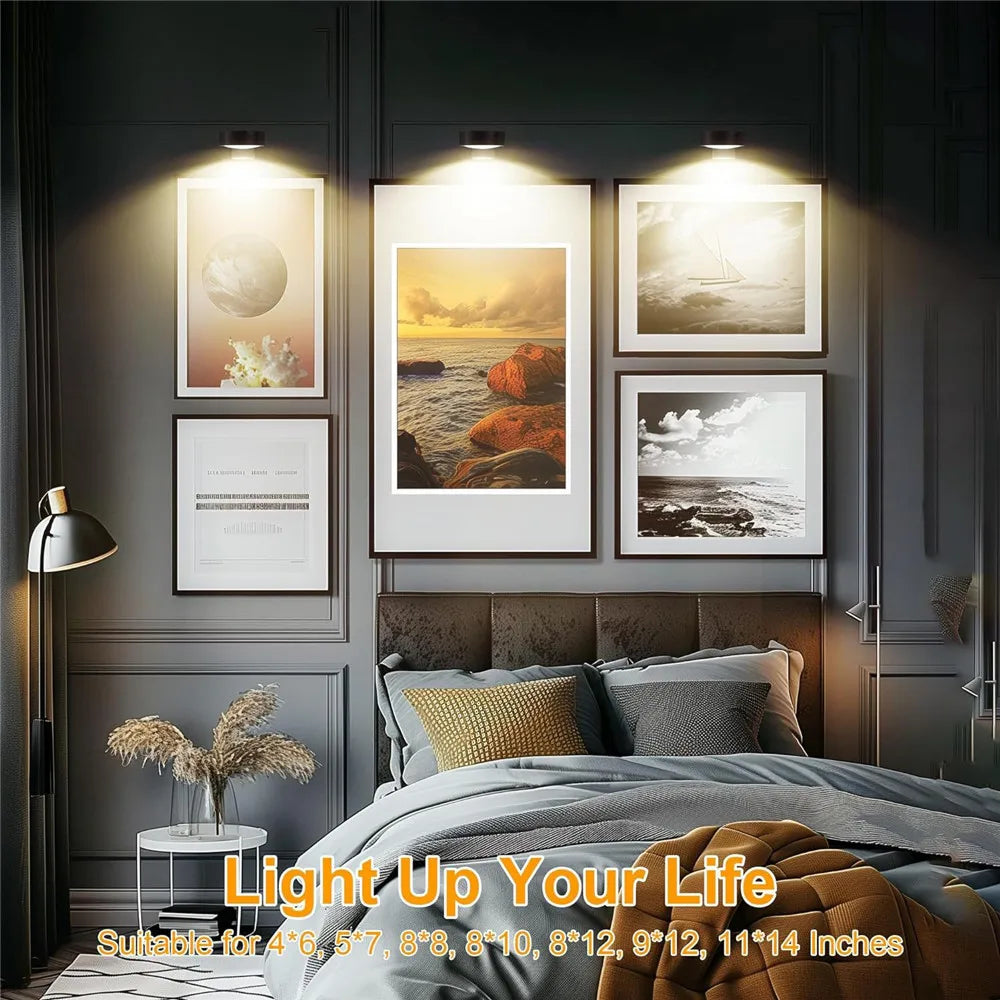 3 Color Wireless Wall Light Dimmable Led Spotlight Battery Powered Lamp Home Wall Lamp Led Lights