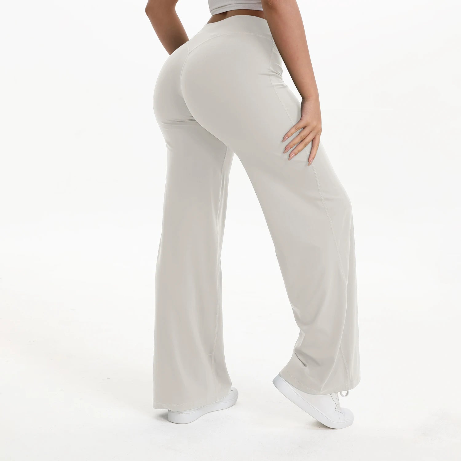 Straight Leg Bottoms Women's Mid Waist Yoga Pants