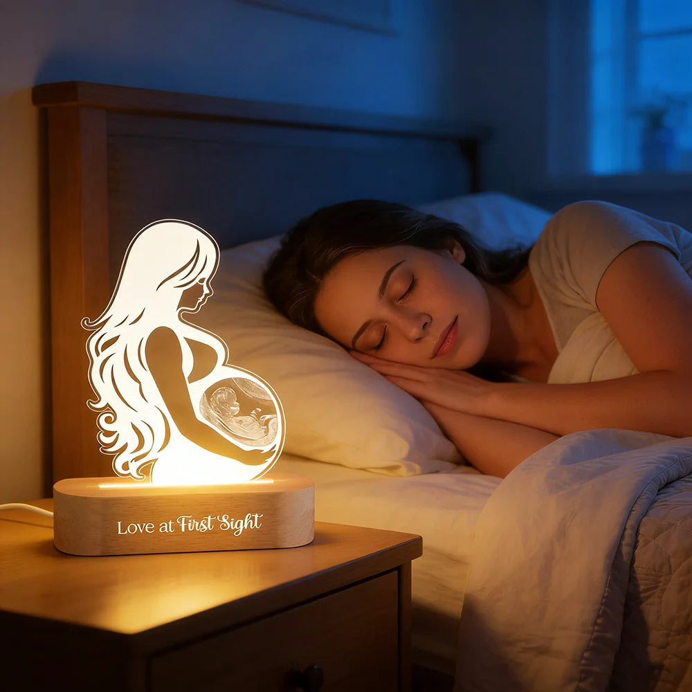 Acrylic Night Light Personalized Ultrasound Picture Mothers Day Gift For Pregnant Mom Expectant Parents Bedroom decor