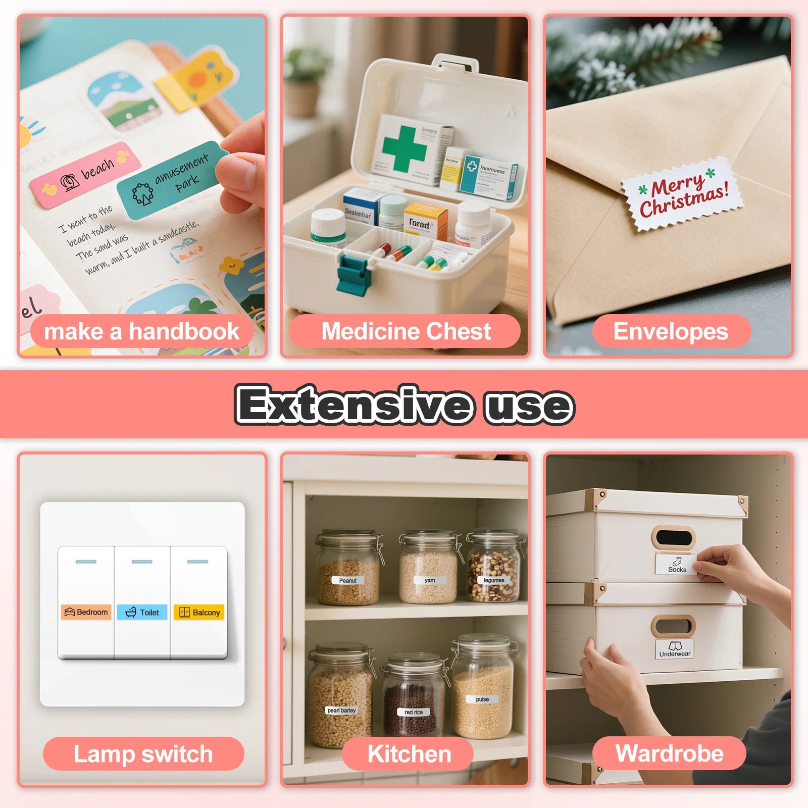 Mini Portable Thermal Label Maker Wireless Bluetooth Stickers Handheld Labeling Machine