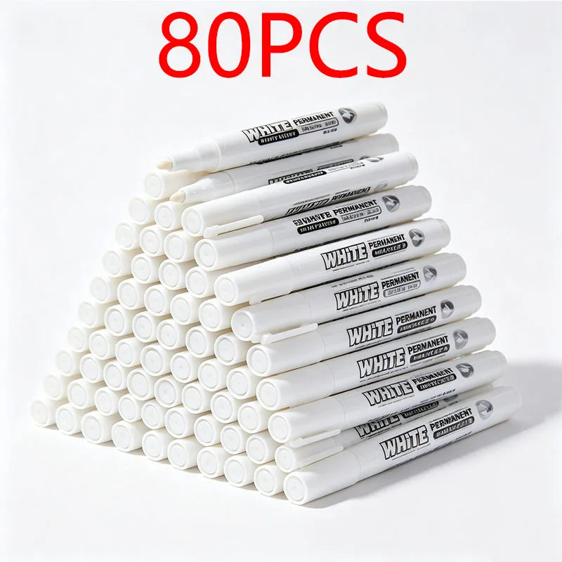 1/2/3PCS Waterproof Metal Marker Permanent White Paint
