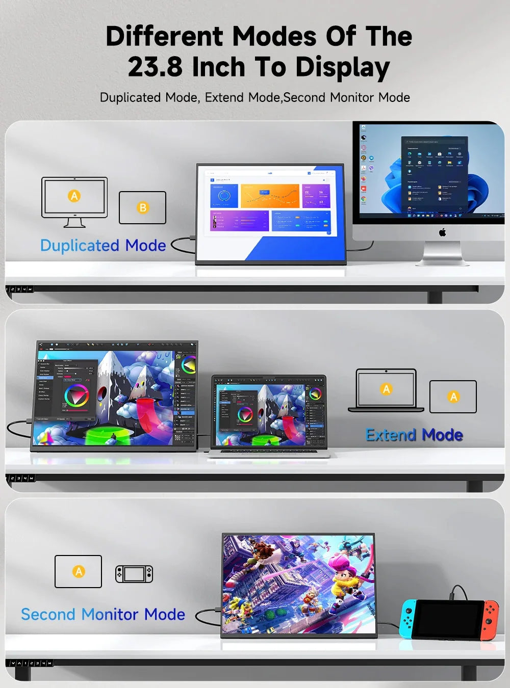 23.8 Inch 120Hz Large Portable Touchscreen Monitor