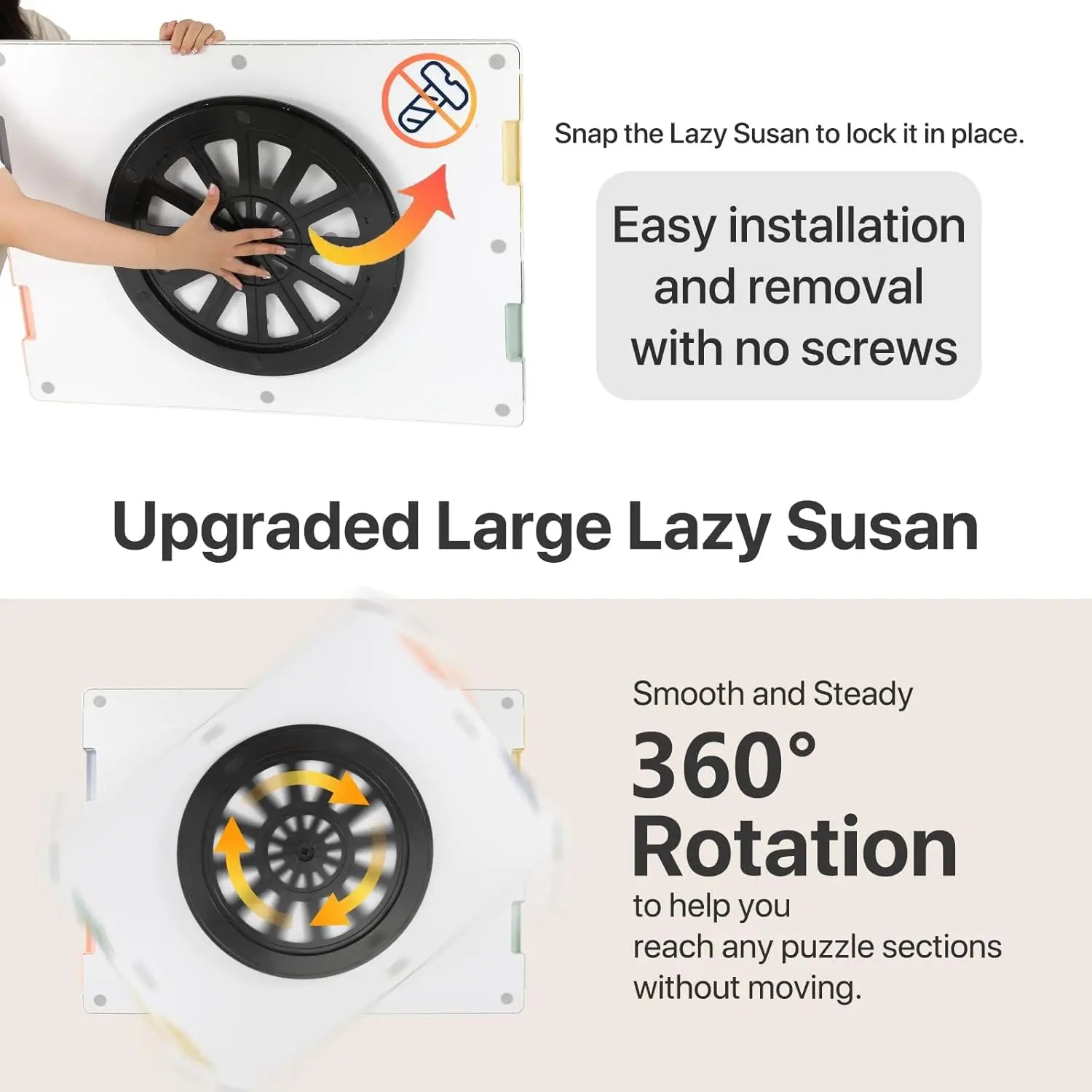 1000 Piece Rotating Plastic Puzzle Board with Drawers and Cover