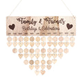 Wooden Hanging DIY Calendar Reminder Board with 50 Round Pendants and 50 Heart Shaped Pendants