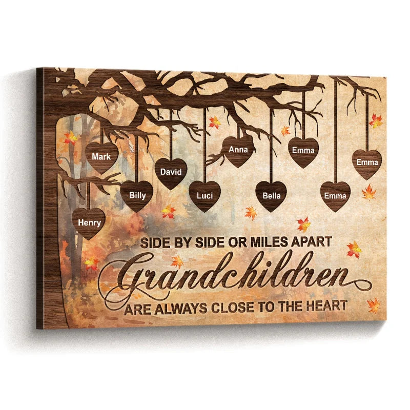Personalized Family Tree Canvas Painting Custom Family Member Name Canvas Wall Art