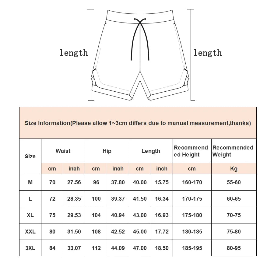  Mens Sports Shorts Breathable and Quick Dry Training