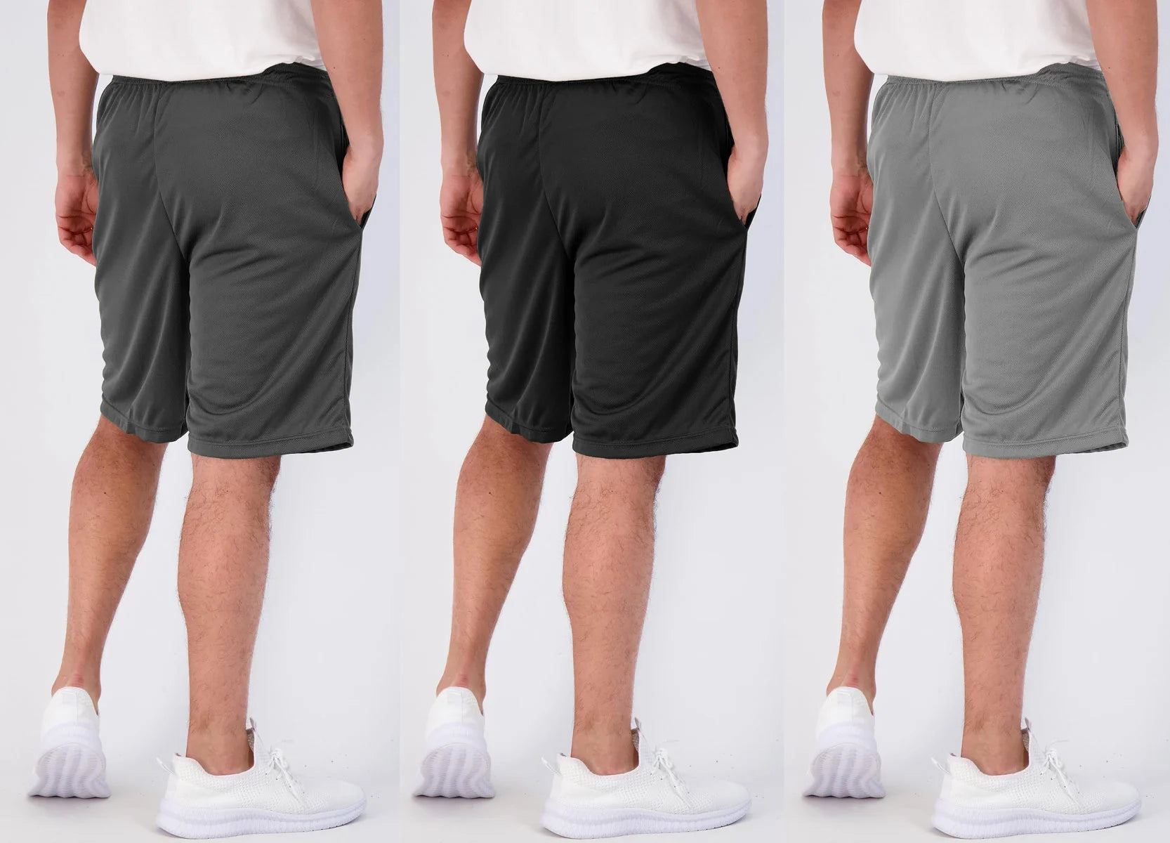 5 Pack Men's Athletic Shorts with pockets 