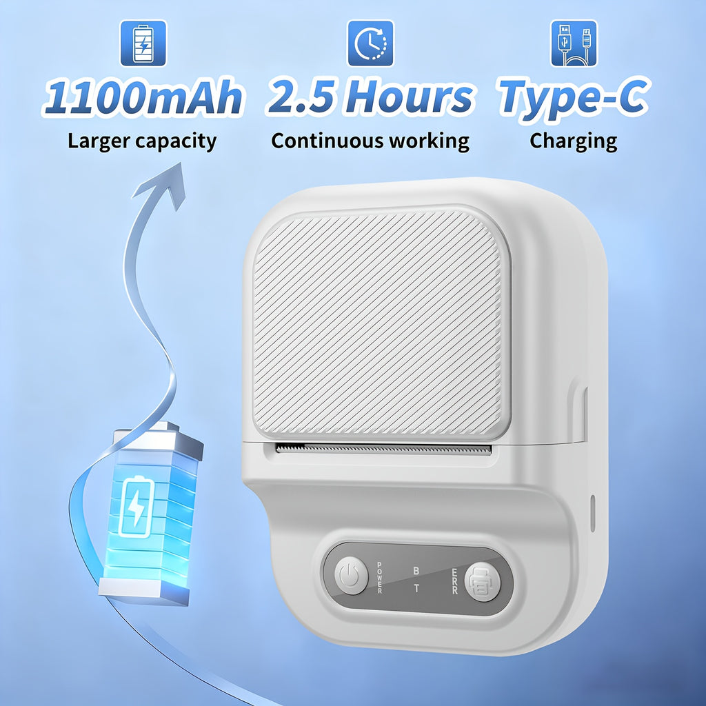 Mini Thermal Label Printer Self adhesive Paper & Inkless