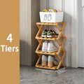  Bamboo Shoe Rack without Installation Small Shoe Rack, Foldable Shoe Storage Rack, Shoe Organizer for Entryway