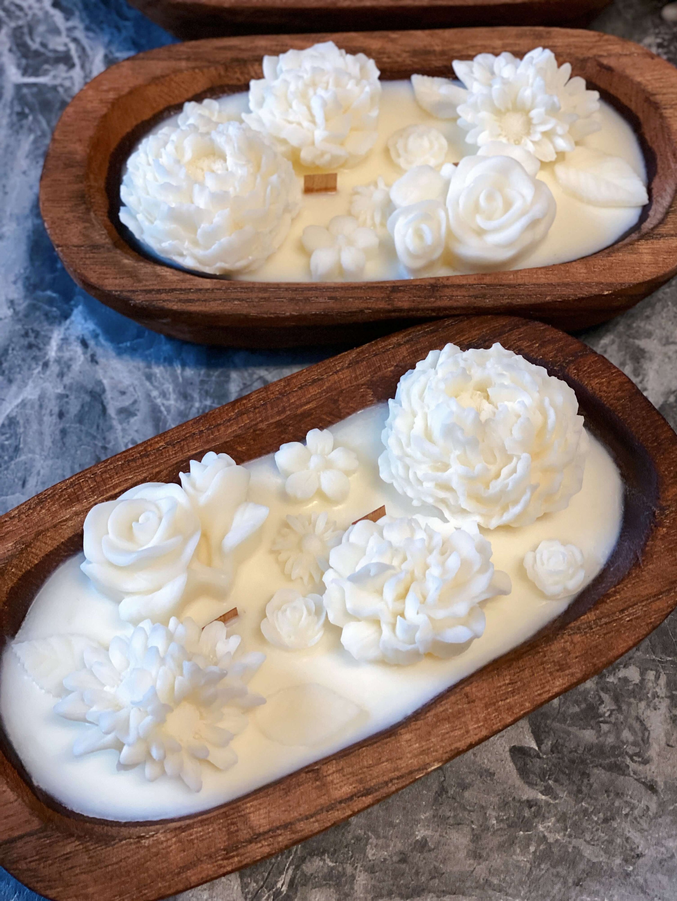 Handcrafted Botanical Garden Dough Bowl Candle Soy Wax Floral