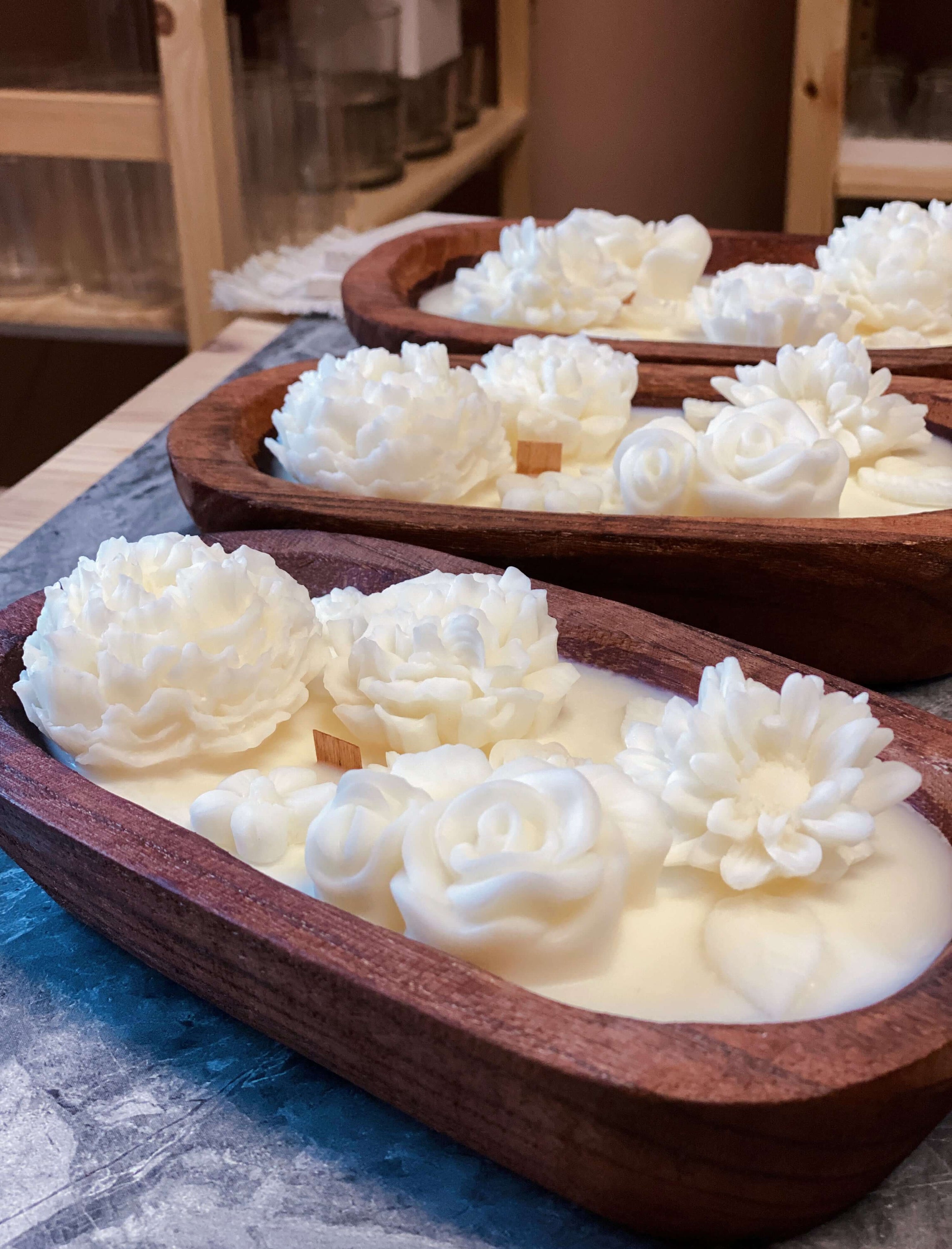 Handcrafted Botanical Garden Dough Bowl Candle Soy Wax Floral