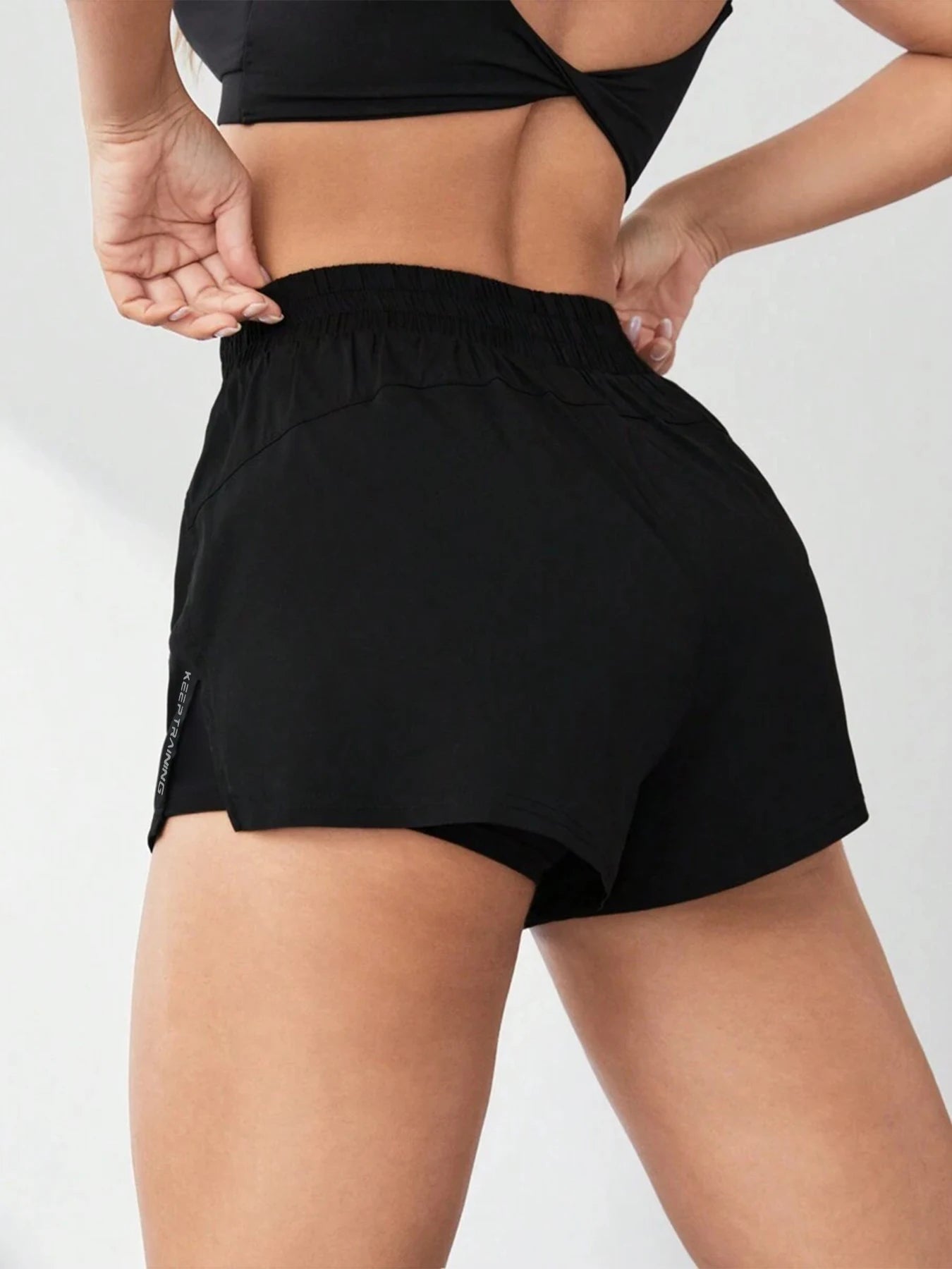 2026 New Style Faux Two Piece Anti Exposure Yoga Shorts