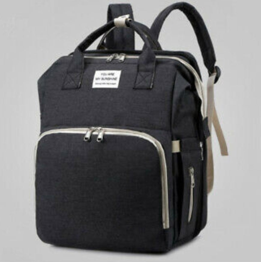 Multifunctional Diaper Backpack with Built In Baby Bed
