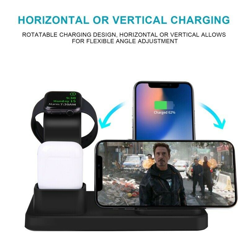 3 in 1 Wireless Charging Station for iPhone Apple Watch AirPods