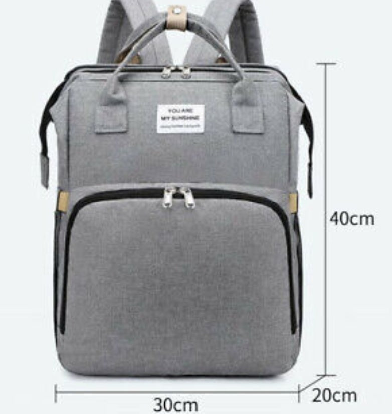 Multifunctional Diaper Backpack with Built In Baby Bed