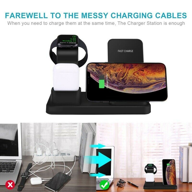 3 in 1 Wireless Charging Station for iPhone Apple Watch AirPods