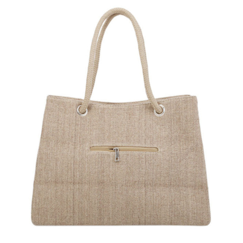 Solid Woven Collapsible Handbag