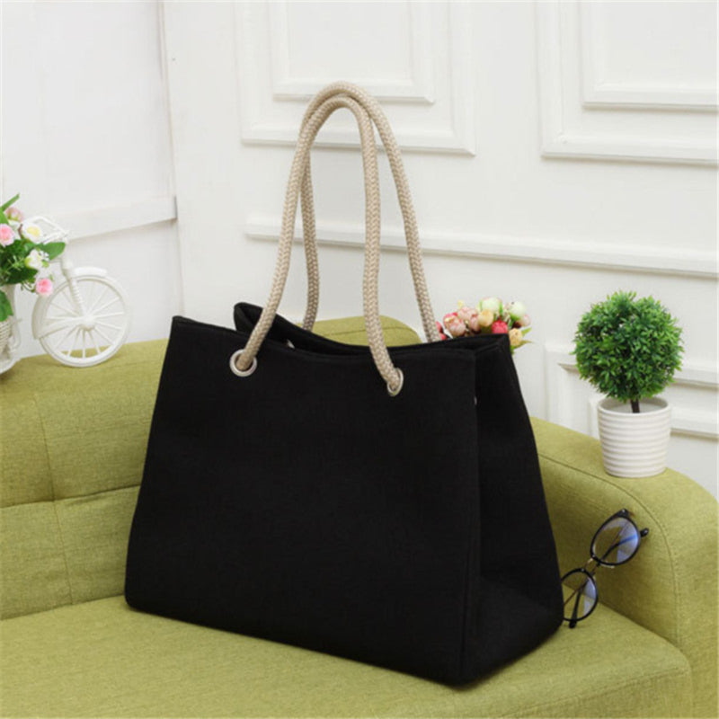 Solid Woven Collapsible Handbag