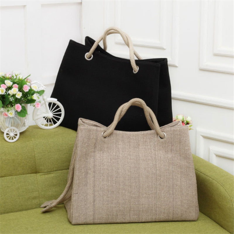 Solid Woven Collapsible Handbag