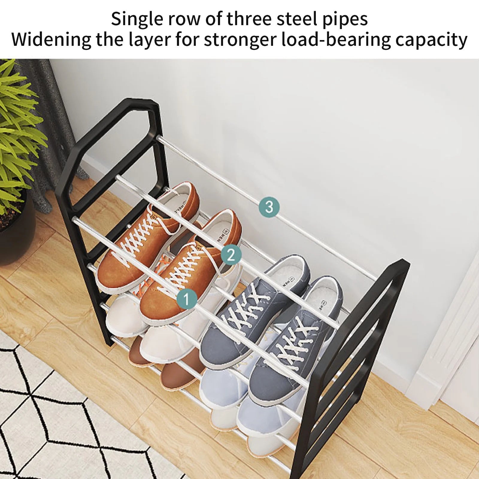Storage and Organization Shoe Rack Shoe Rack Storage Organizer with 4 Tiers Metal Shelves for Bedroom Closet Entry Dorm Room