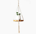 Handwoven Macrame Plant Hanger with Wood Ring