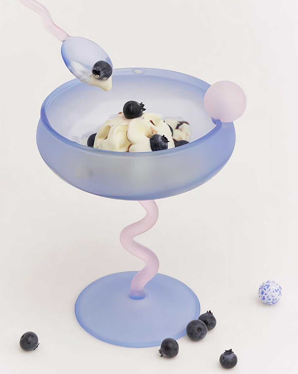 Jelly Bean Coupe Cocktail Glass Whimsical Eclectic Glassware