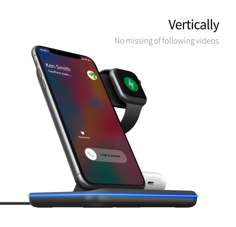3 in 1 Fast Wireless Charging Station for Mobile Phones
